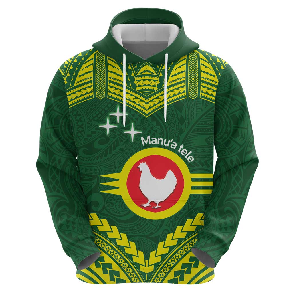 Manu'a Flag Day Zip Hoodie Polynesian Pattern National Color Proud
