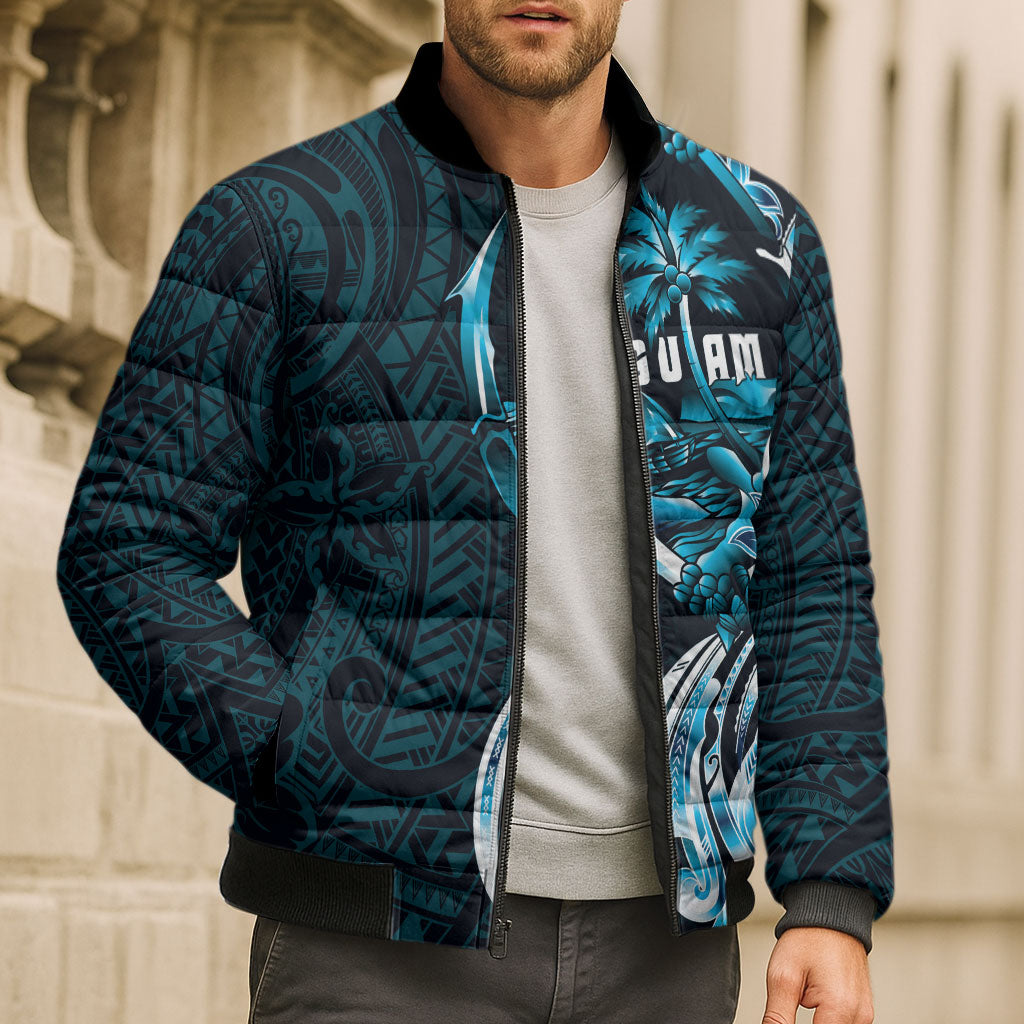 Asut Guam Chamorro Bomber Puffer Jacket Guahan Seal Tattoo LT14 - Polynesian Pride