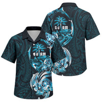 Asut Guam Chamorro Family Matching Summer Maxi Dress and Hawaiian Shirt Guahan Seal Tattoo LT14 Son's Shirt Blue - Polynesian Pride