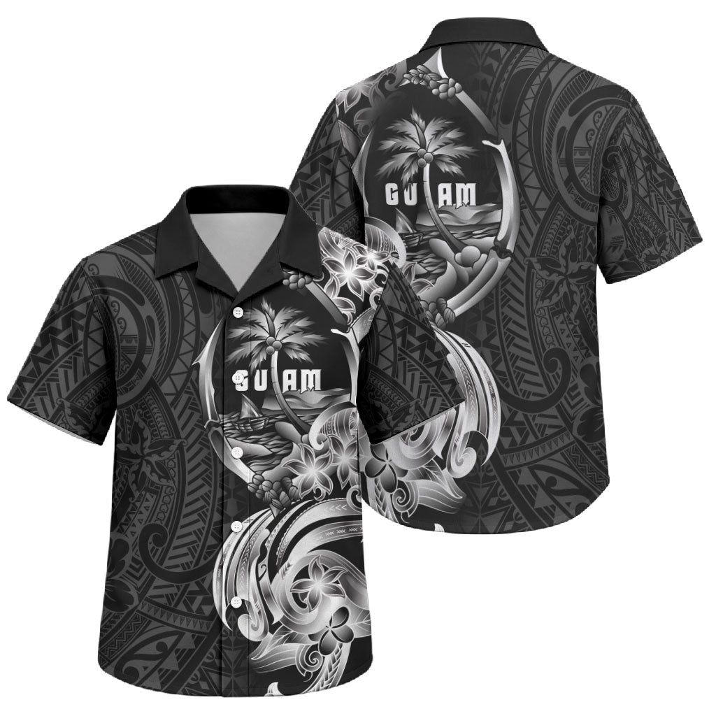 Attelong Guam Chamorro Family Matching Mermaid Dress and Hawaiian Shirt Guahan Seal Tattoo LT14 Son's Shirt Black - Polynesian Pride