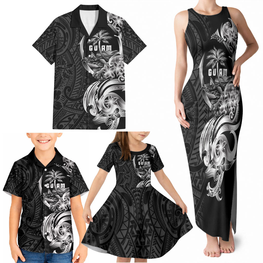 Attelong Guam Chamorro Family Matching Tank Maxi Dress and Hawaiian Shirt Guahan Seal Tattoo LT14 - Polynesian Pride