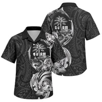 Attelong Guam Chamorro Family Matching Tank Maxi Dress and Hawaiian Shirt Guahan Seal Tattoo LT14 Son's Shirt Black - Polynesian Pride