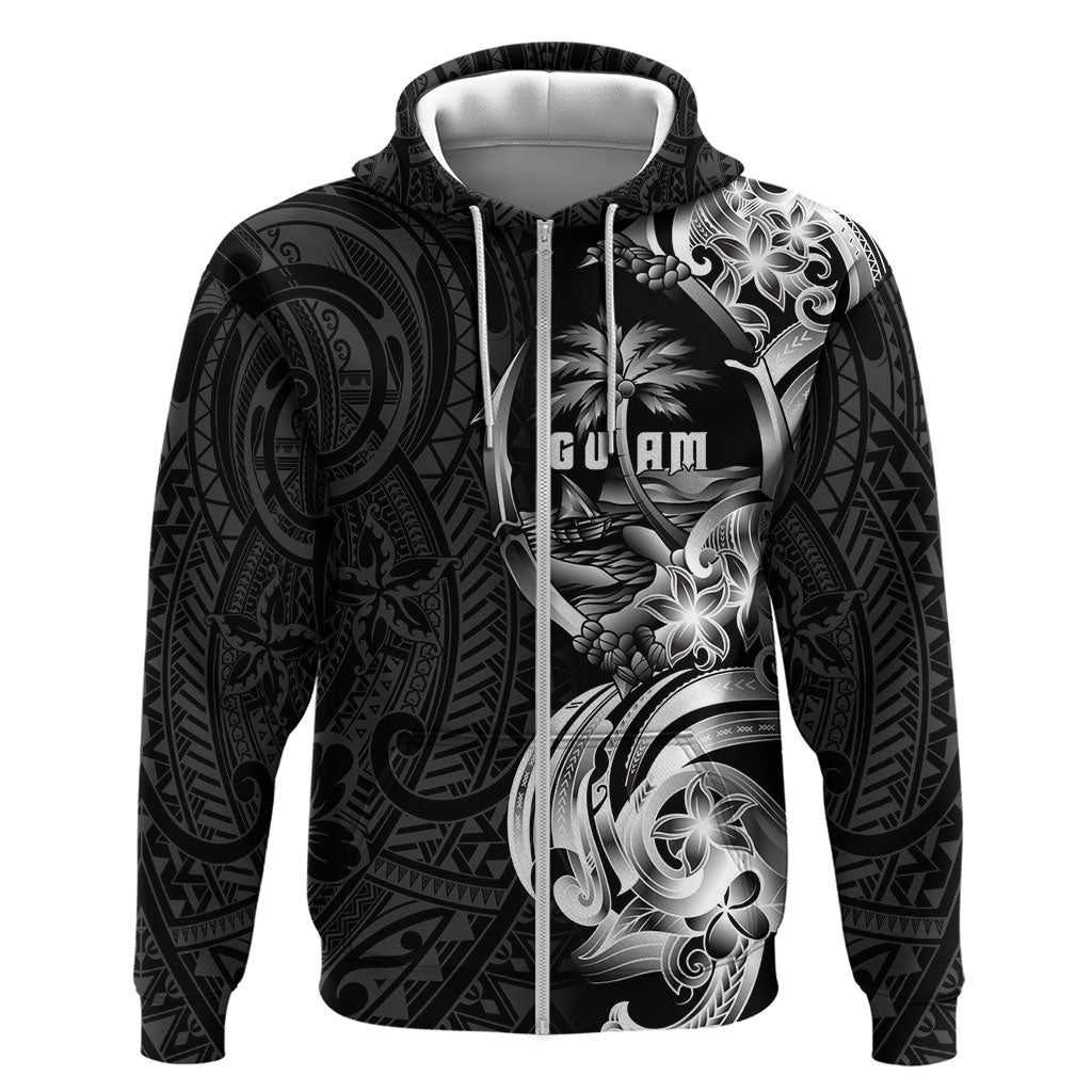 Attelong Guam Chamorro Hoodie Guahan Seal Tattoo LT14 Zip Hoodie Black - Polynesian Pride