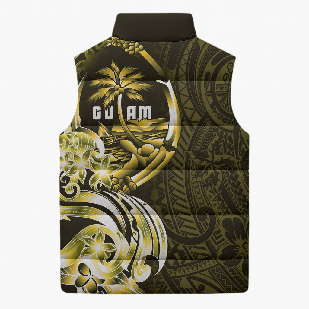 Amariyu Guam Chamorro Sleeveless Puffer Jacket Guahan Seal Tattoo LT14 - Polynesian Pride