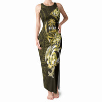 Amariyu Guam Chamorro Tank Maxi Dress Guahan Seal Tattoo LT14 Women Yellow - Polynesian Pride