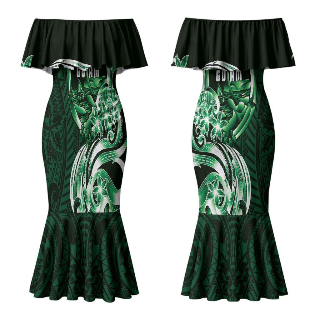 Betde Guam Chamorro Couples Matching Mermaid Dress and Long Sleeve Button Shirt Guahan Seal Tattoo LT14 - Polynesian Pride