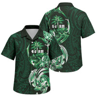 Betde Guam Chamorro Family Matching Tank Maxi Dress and Hawaiian Shirt Guahan Seal Tattoo LT14 Son's Shirt Green - Polynesian Pride