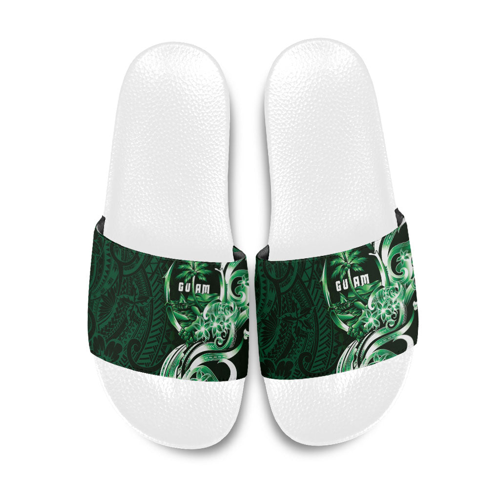 Betde Guam Chamorro Slide Sandals Guahan Seal Tattoo LT14 Green - Polynesian Pride
