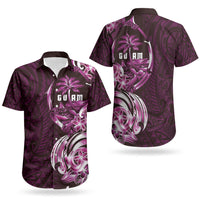 Kulot Di Rosa Guam Chamorro Couples Matching Off Shoulder Short Dress and Hawaiian Shirt Guahan Seal Tattoo LT14 - Polynesian Pride