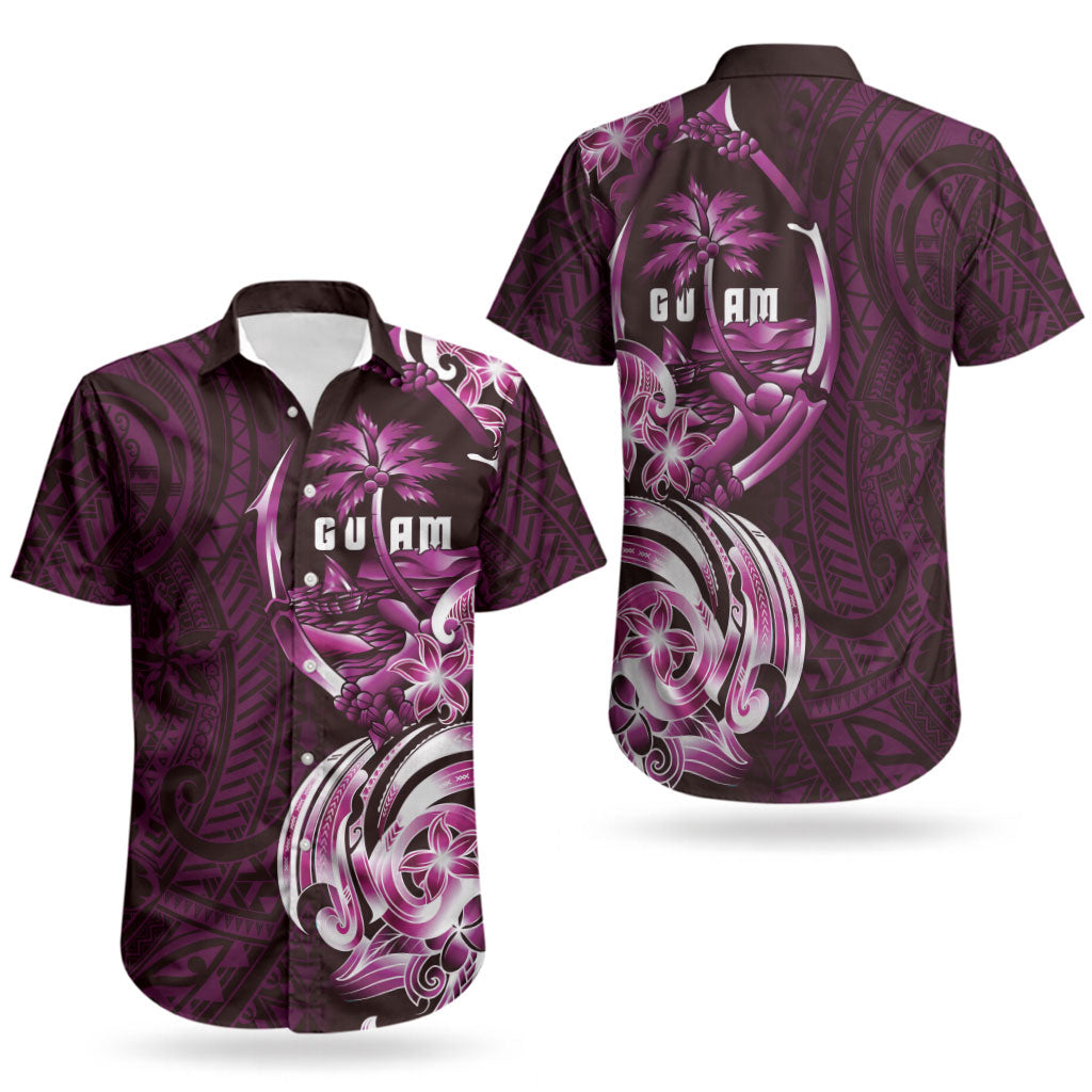 Kulot Di Rosa Guam Chamorro Couples Matching Short Sleeve Bodycon Dress and Hawaiian Shirt Guahan Seal Tattoo LT14 - Polynesian Pride