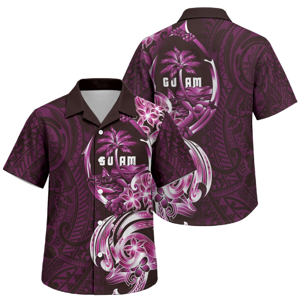Kulot Di Rosa Guam Chamorro Family Matching Mermaid Dress and Hawaiian Shirt Guahan Seal Tattoo LT14 Son's Shirt Pink - Polynesian Pride