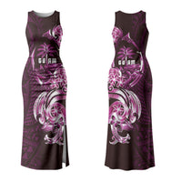 Kulot Di Rosa Guam Chamorro Family Matching Tank Maxi Dress and Hawaiian Shirt Guahan Seal Tattoo LT14 Mom's Dress Pink - Polynesian Pride