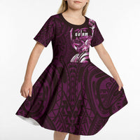 Kulot Di Rosa Guam Chamorro Kid Short Sleeve Dress Guahan Seal Tattoo LT14 - Polynesian Pride