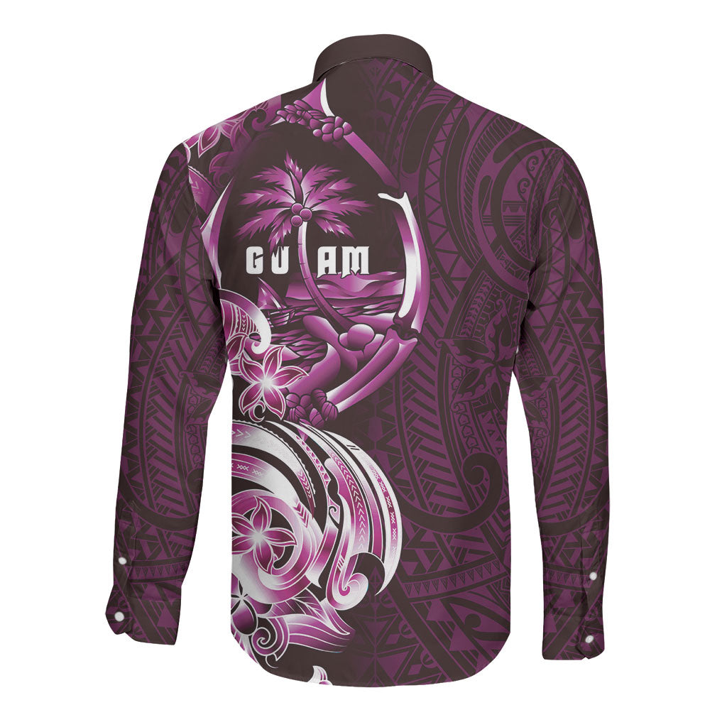 Kulot Di Rosa Guam Chamorro Long Sleeve Button Shirt Guahan Seal Tattoo LT14 - Polynesian Pride