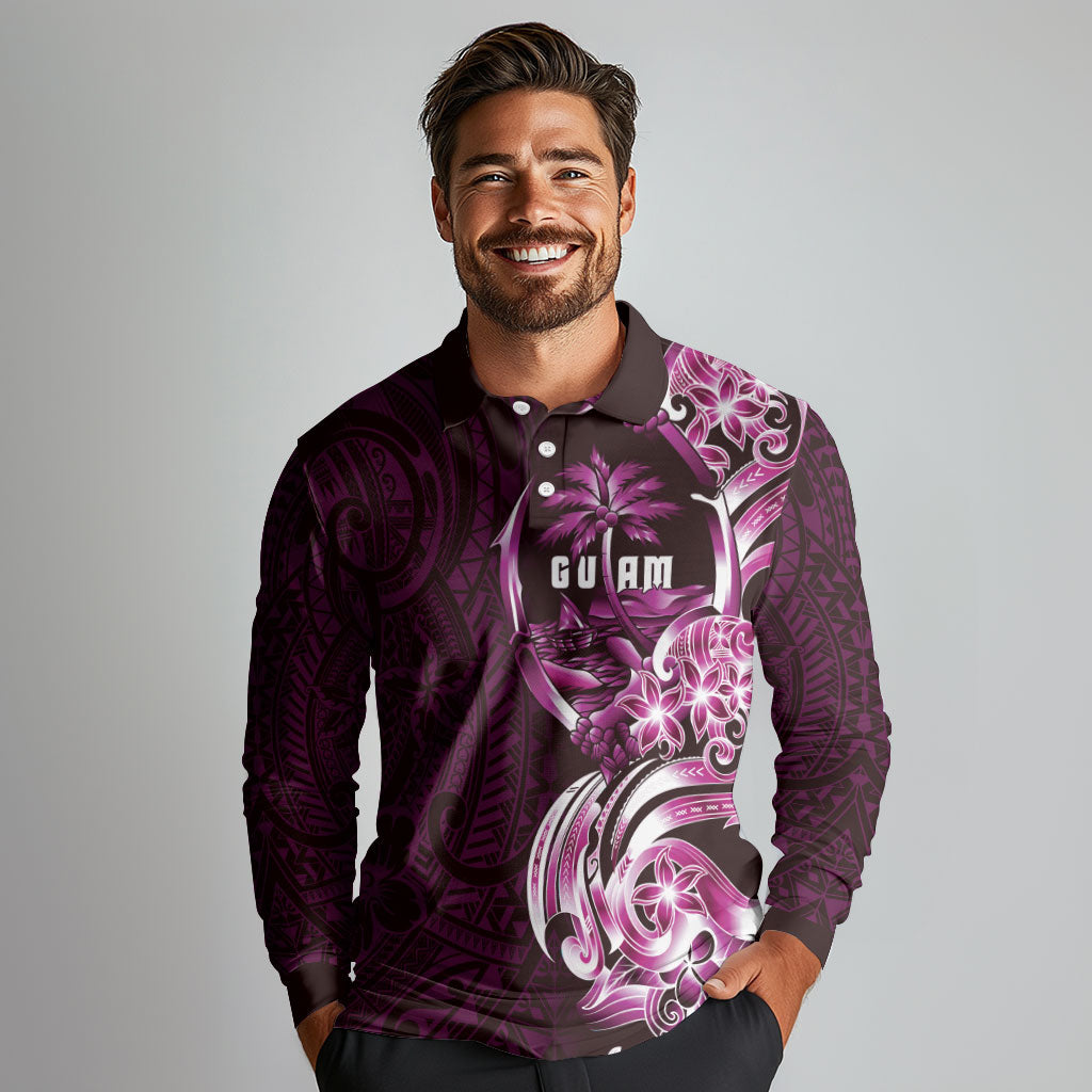 Kulot Di Rosa Guam Chamorro Long Sleeve Polo Shirt Guahan Seal Tattoo LT14 - Polynesian Pride