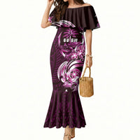 Kulot Di Rosa Guam Chamorro Mermaid Dress Guahan Seal Tattoo LT14 Women Pink - Polynesian Pride