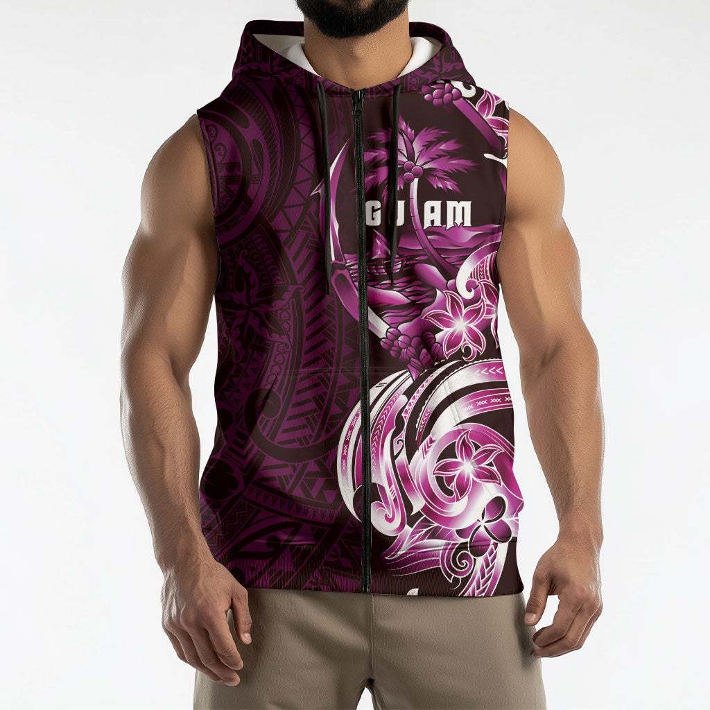 Kulot Di Rosa Guam Chamorro Sleeveless Zip Hoodie Guahan Seal Tattoo LT14 - Polynesian Pride