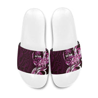 Kulot Di Rosa Guam Chamorro Slide Sandals Guahan Seal Tattoo LT14 Pink - Polynesian Pride
