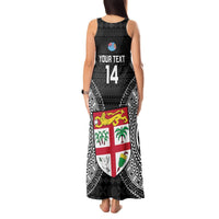 Custom Fiji Rugby Tank Maxi Dress 2023 Fijian Tapa Pattern World Cup Black LT14 - Polynesian Pride