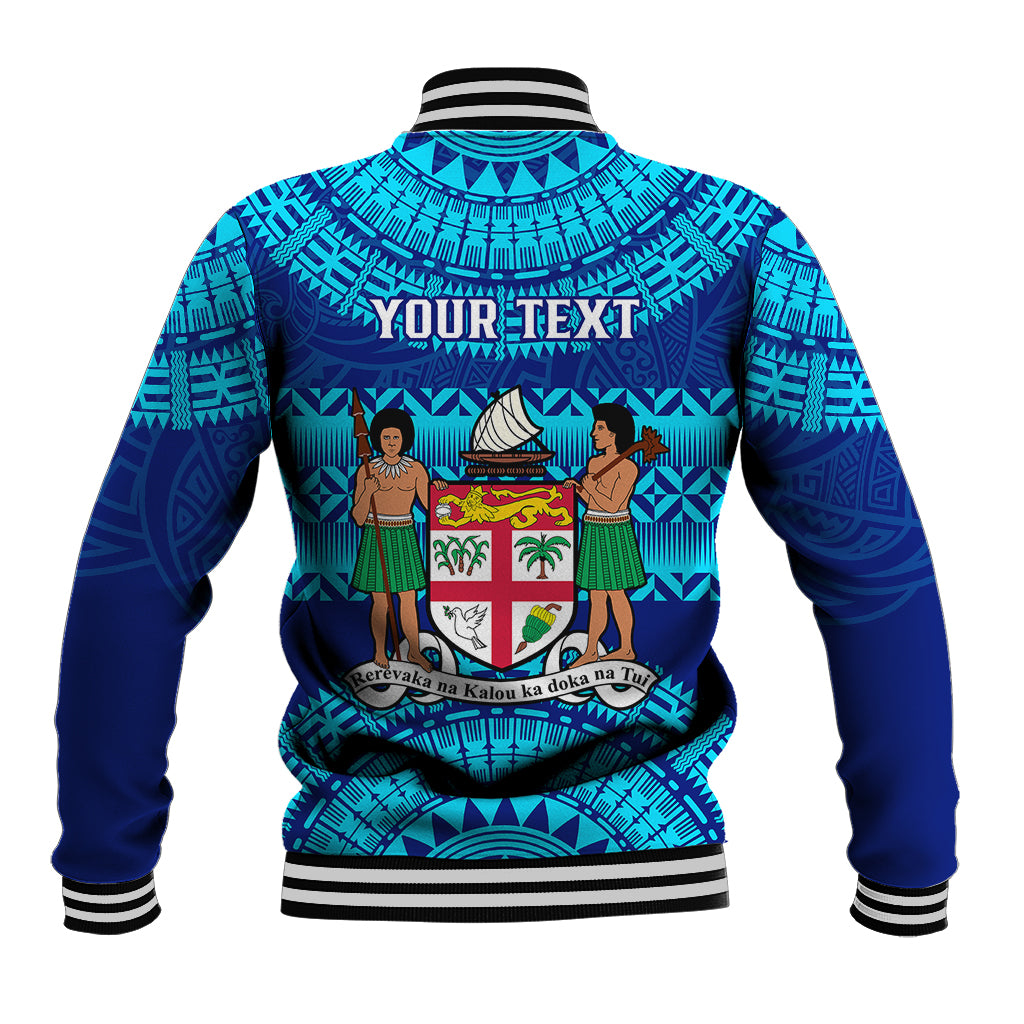 Personalised Fiji Baseball Jacket Unique Fijian Tapa Pattern With Coat Of Arms LT14 - Polynesian Pride