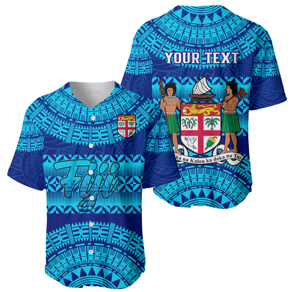Personalised Fiji Baseball Jersey Unique Fijian Tapa Pattern With Coat Of Arms LT14 - Polynesian Pride