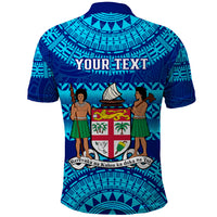 Personalised Fiji Polo Shirt Unique Fijian Tapa Pattern With Coat Of Arms LT14 - Polynesian Pride