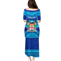 Personalised Fiji Puletasi Unique Fijian Tapa Pattern With Coat Of Arms LT14 - Polynesian Pride