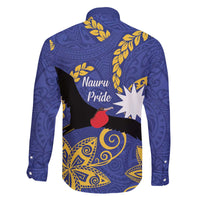 Nauru Angam Day Family Matching Off The Shoulder Long Sleeve Dress and Hawaiian Shirt Naoero Frigate Bird Polynesian Pattern