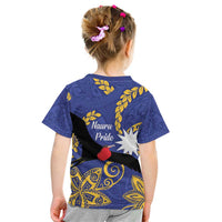 Nauru Angam Day Kid T Shirt Naoero Frigate Bird Polynesian Pattern
