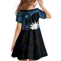 Blue Nauru Family Matching Off Shoulder Maxi Dress and Hawaiian Shirt Naoero Map With Polynesian Tropical Flowers