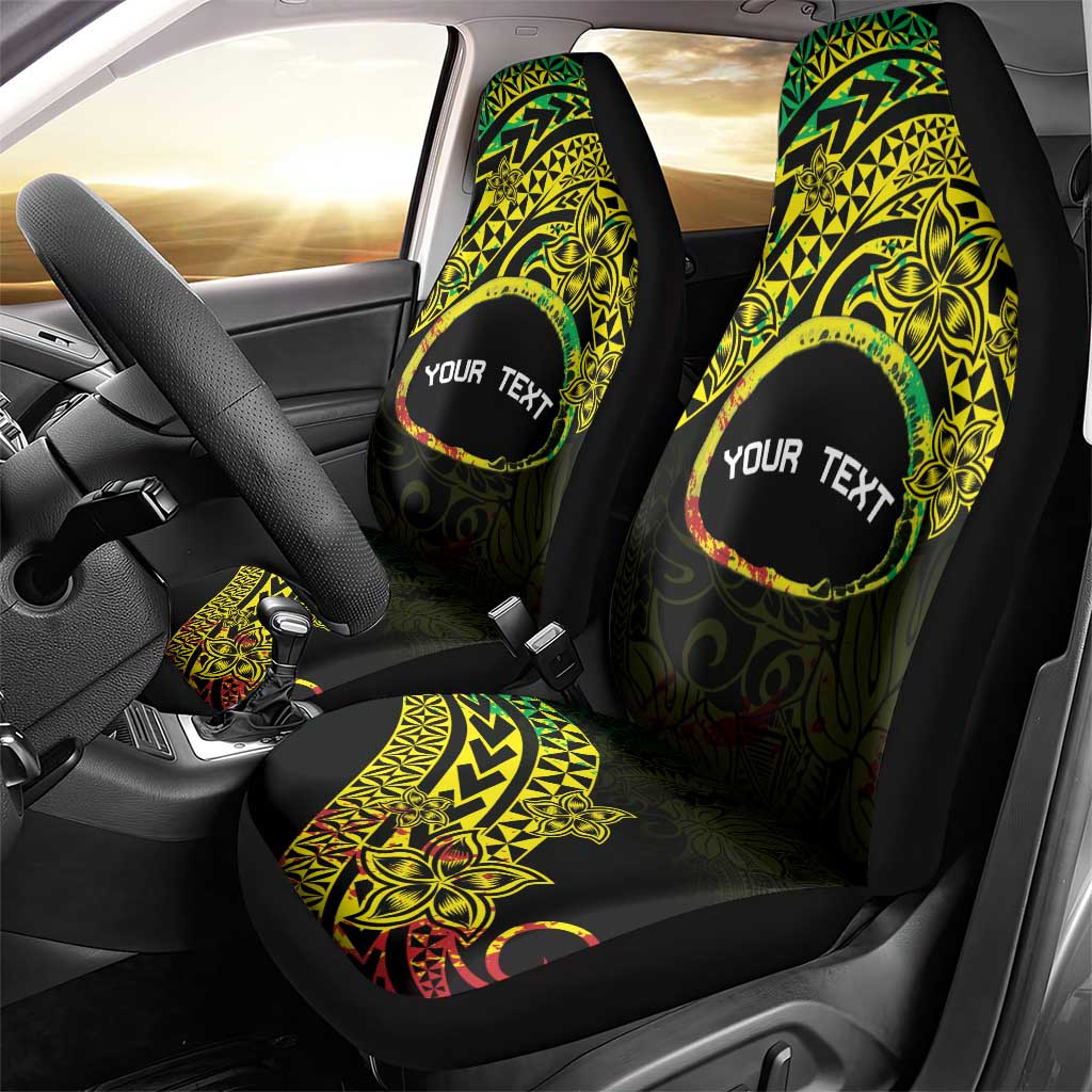 Personalised Nukuoro Atoll Car Seat Cover Polynesian Tattoo Curves Reggae Version