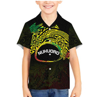 Personalised Nukuoro Atoll Family Matching Mermaid Dress and Hawaiian Shirt Polynesian Tattoo Curves Reggae Version