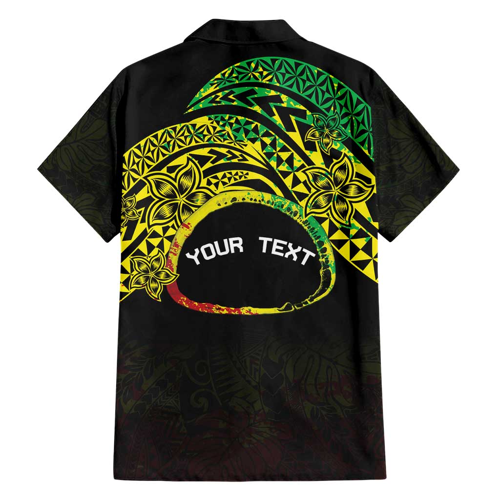 Personalised Nukuoro Atoll Family Matching Short Sleeve Bodycon Dress and Hawaiian Shirt Polynesian Tattoo Curves Reggae Version