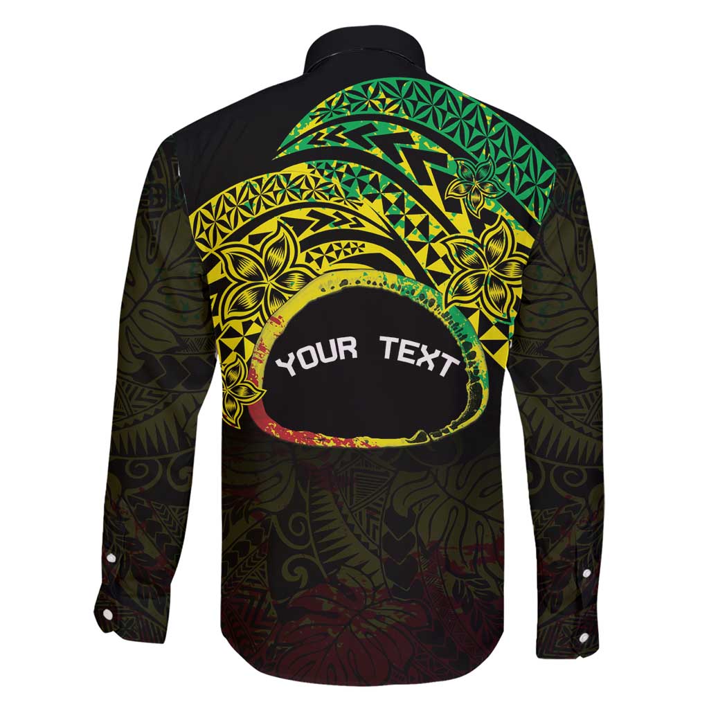 Personalised Nukuoro Atoll Family Matching Short Sleeve Bodycon Dress and Hawaiian Shirt Polynesian Tattoo Curves Reggae Version