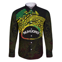 Personalised Nukuoro Atoll Family Matching Tank Maxi Dress and Hawaiian Shirt Polynesian Tattoo Curves Reggae Version