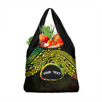 Personalised Nukuoro Atoll Grocery Bag Polynesian Tattoo Curves Reggae Version