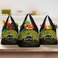 Personalised Nukuoro Atoll Grocery Bag Polynesian Tattoo Curves Reggae Version