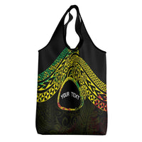 Personalised Nukuoro Atoll Grocery Bag Polynesian Tattoo Curves Reggae Version