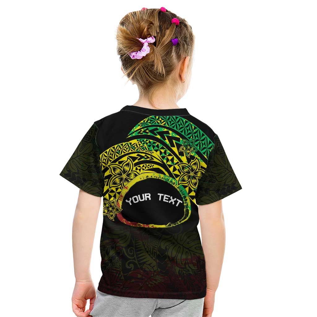 Personalised Nukuoro Atoll Kid T Shirt Polynesian Tattoo Curves Reggae Version
