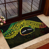 Personalised Nukuoro Atoll Rubber Doormat Polynesian Tattoo Curves Reggae Version