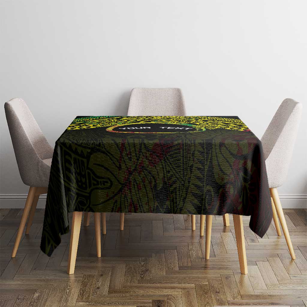Personalised Nukuoro Atoll Tablecloth Polynesian Tattoo Curves Reggae Version