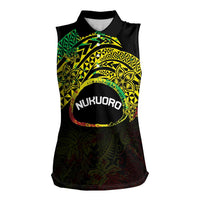 Personalised Nukuoro Atoll Women Sleeveless Polo Shirt Polynesian Tattoo Curves Reggae Version LT14 Female Reggae - Polynesian Pride