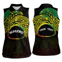 Personalised Nukuoro Atoll Women Sleeveless Polo Shirt Polynesian Tattoo Curves Reggae Version LT14 - Polynesian Pride
