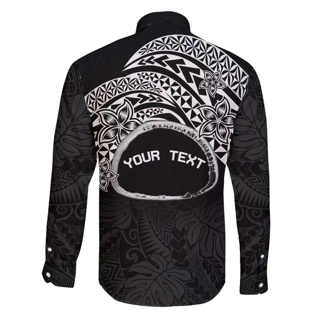 Personalised Pohnpei Nukuoro Micronesia Family Matching Tank Maxi Dress and Hawaiian Shirt Polynesian Tattoo Curves Black Version