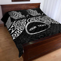 Personalised Pohnpei Nukuoro Micronesia Quilt Bed Set Polynesian Tattoo Curves Black Version