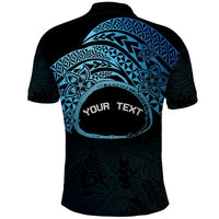 Personalised Pohnpei Nukuoro Micronesia Polo Shirt Polynesian Tattoo Curves Blue Version