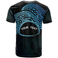 Personalised Pohnpei Nukuoro Micronesia T Shirt Polynesian Tattoo Curves Blue Version