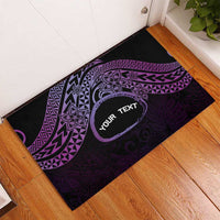 Personalised Pohnpei Nukuoro Micronesia Rubber Doormat Polynesian Tattoo Curves Purple Version
