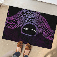 Personalised Pohnpei Nukuoro Micronesia Rubber Doormat Polynesian Tattoo Curves Purple Version