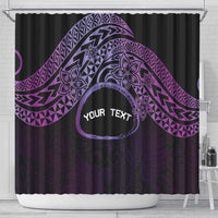 Personalised Pohnpei Nukuoro Micronesia Shower Curtain Polynesian Tattoo Curves Purple Version